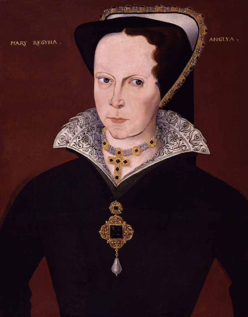 Portrait de Marie Ire d’Angleterre avec une grande perle en pendentif