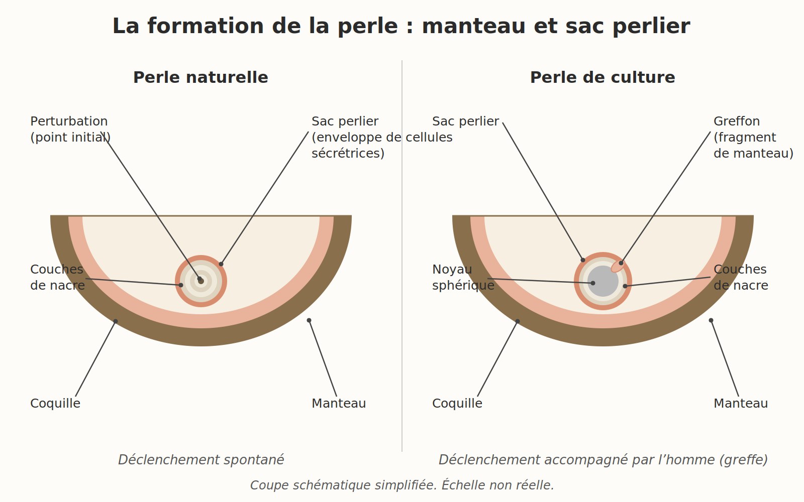 Où naît la perle dans le corps de l’huître ?
